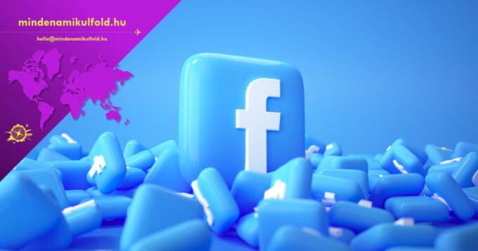 3D Pile of Facebook logo background. Facebook the famous social media platform.